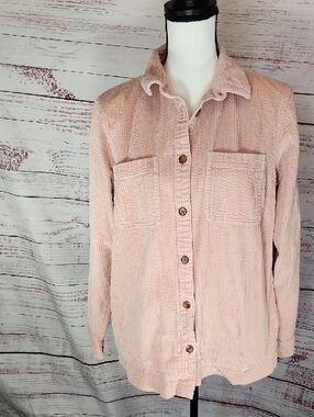 L.L. Bean Pink Corduroy Button-Front Jacket
